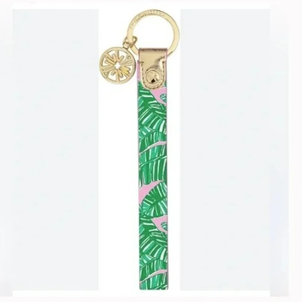 Lilly Pulitzer Durable Leatherette Strap Key Chain Let's go Bananas NWT